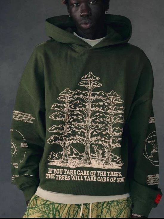 CHNGE Other - CHNGE Unisex Trees Are The Root Oversized Cuffed Long Sleeve Hoodie, Green, med